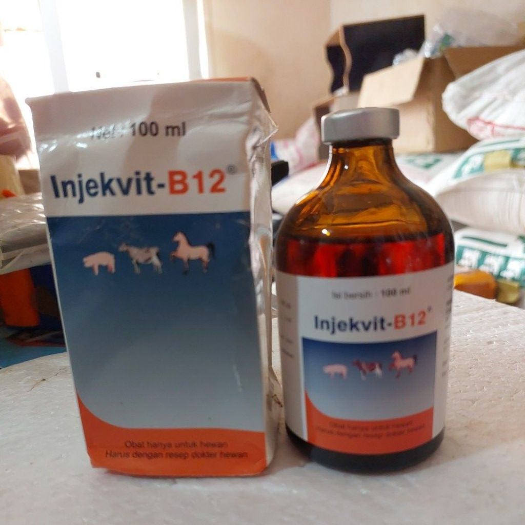 100 ml INJEKVIT B12 VITAMIN B12 VITAMIN UNGGAS AYAM BEBEK MERPATI.