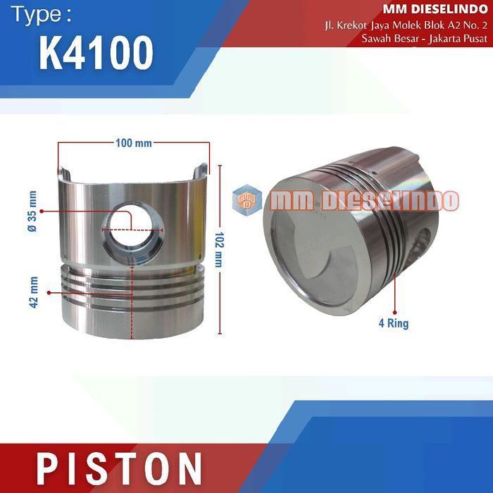 PISTON K4100 - SEHER ENGINE DIESEL K4100D WEICHAI - NOZZLE PENDEK ORIGINAL DAN TERPERCAYA