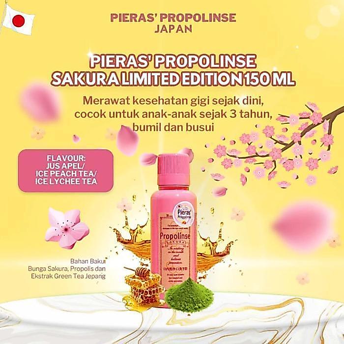 Pieras Propolinse Sakura Travel Size Mouthwash 150mL Obat Kumur - 150ML