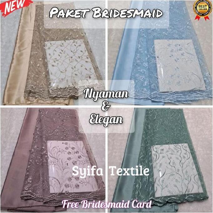 Kain Bridesmaid / Paket Bridesmaid (Tile Mutiara + Satin Velvet) / Kain Bridesmaid Paket / Seragam B