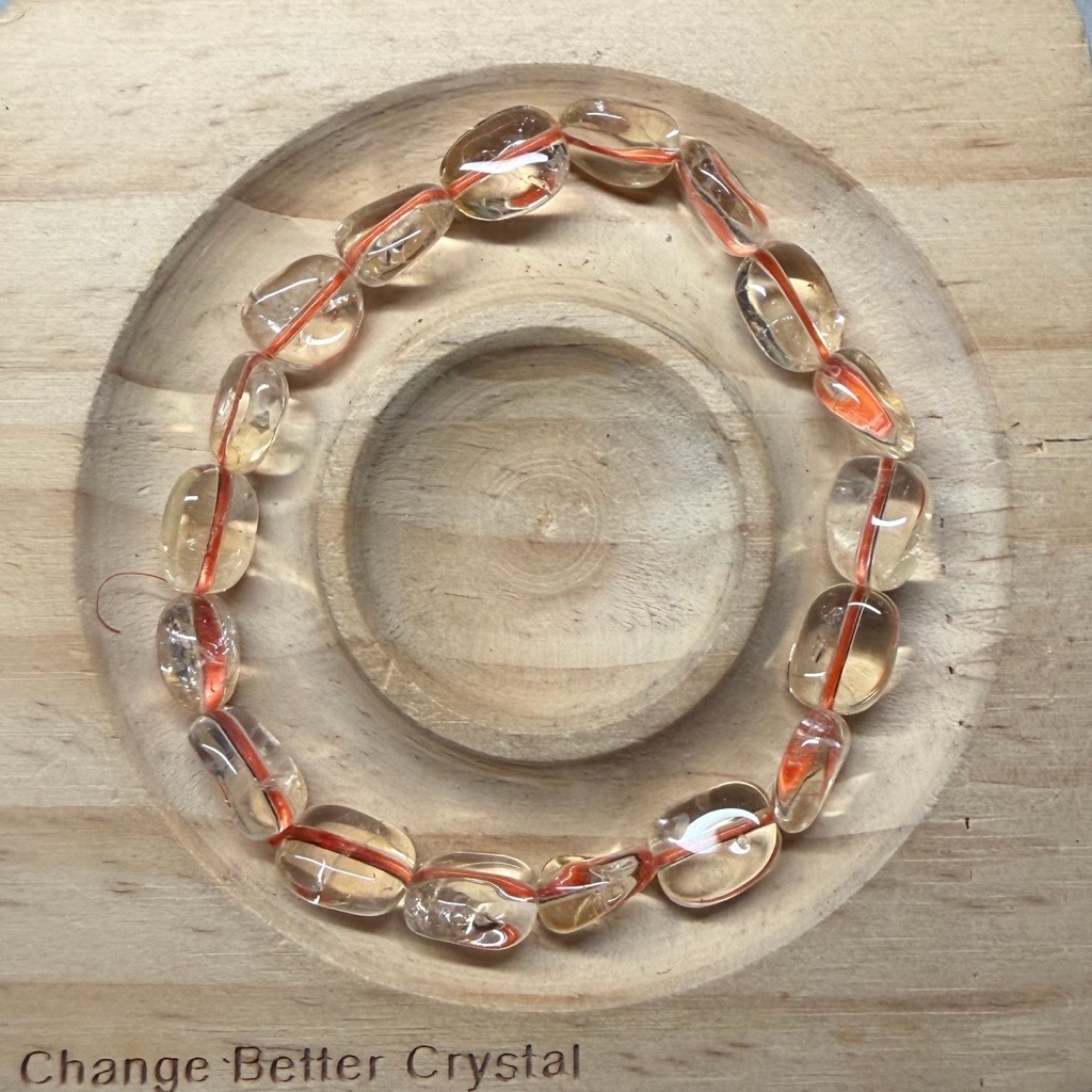 Gelang Batu Alam Natural Brazilian Citrine irregular bead HQ
