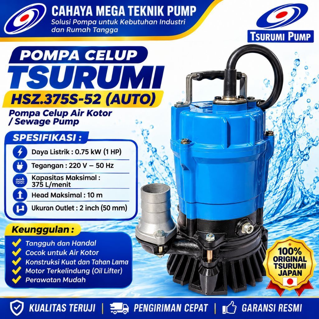 pompa celup Tsurumi HSZ.375S-52 auto(pompa celup air kotor) Tsurumi
