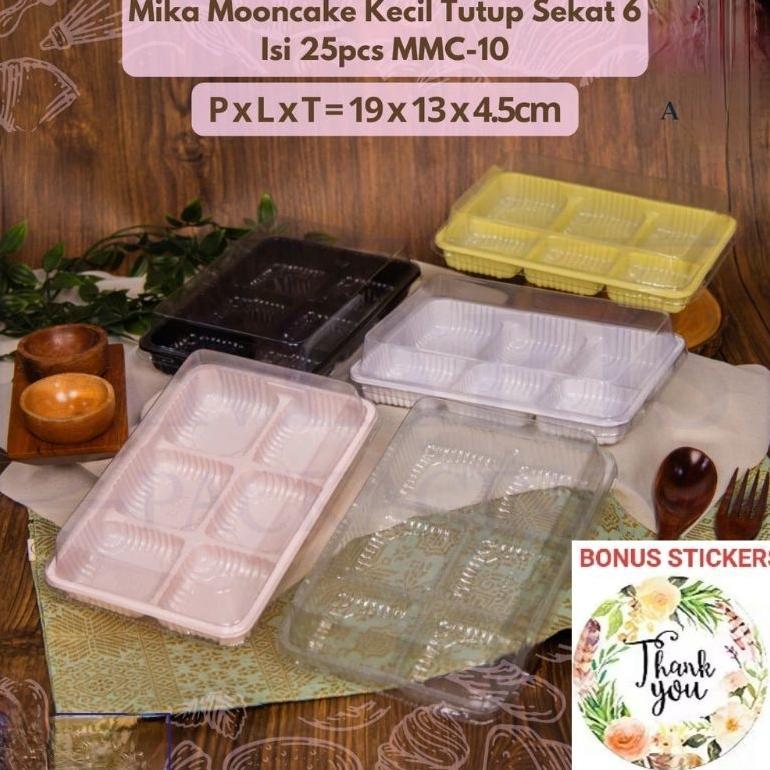 Mika tutup mooncake sekat 6 isi 25pcs per pack moon cake kue bulan tart pudding mini donat snack per