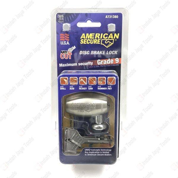 AMERICAN SECURE Kunci Cakram Motor Gembok Cakram Anti Maling Piringan