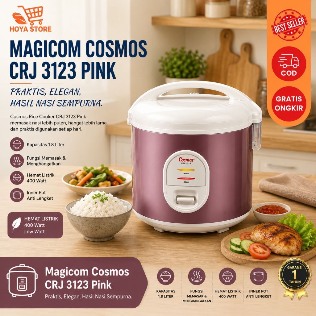 COSMOS magicom 1.8 liter CRJ 3123 P, magiccom cosmos crj3123pink