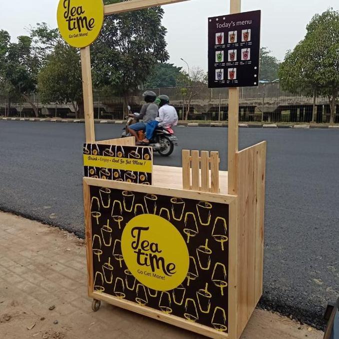 Terlaris Booth Kayu Murah / Booth Thai Tea / Gerobak Kayu /Gerobak /