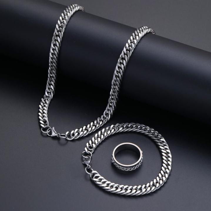 ORIGINAL TERBARU- Beli kalung dan gelang Gratis Cincin Titanium Spider Rantai Baja /Kalung rantai do