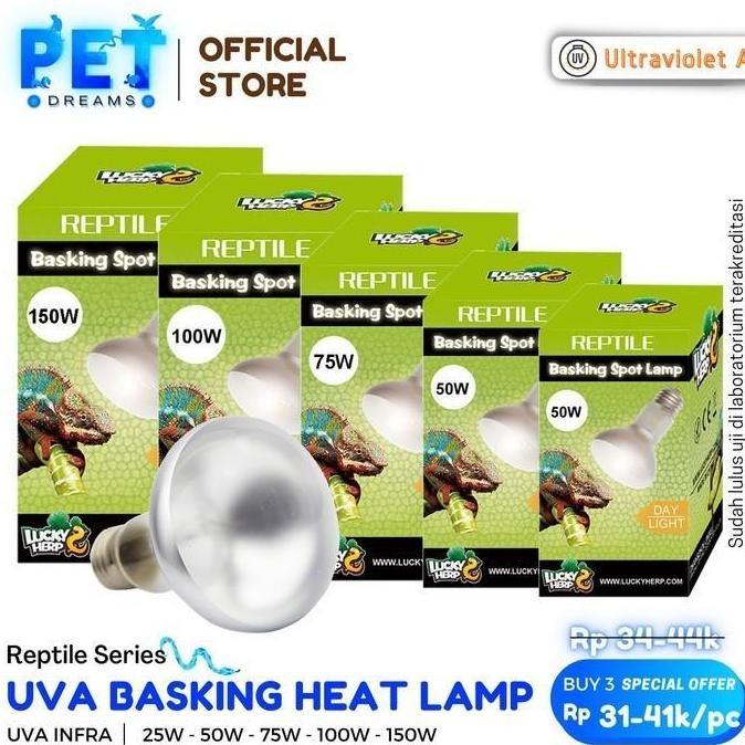 Promo Promo Lampu Uva Lucky Herp Basking Spot Pemanas Reptil Torto Sulcata Original
