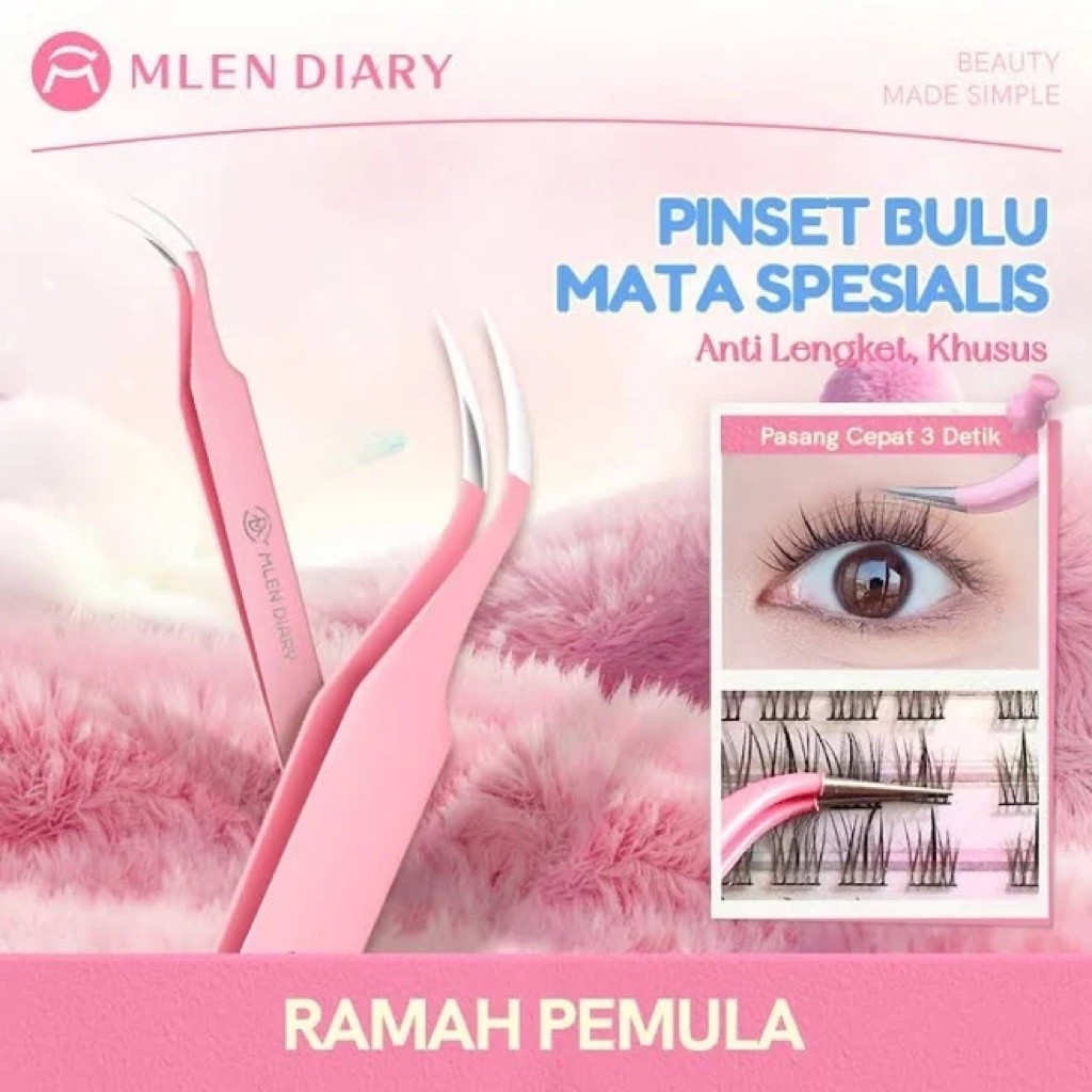 MLEN DIARY Eyelash Tweezers / Pinset Bulu Mata