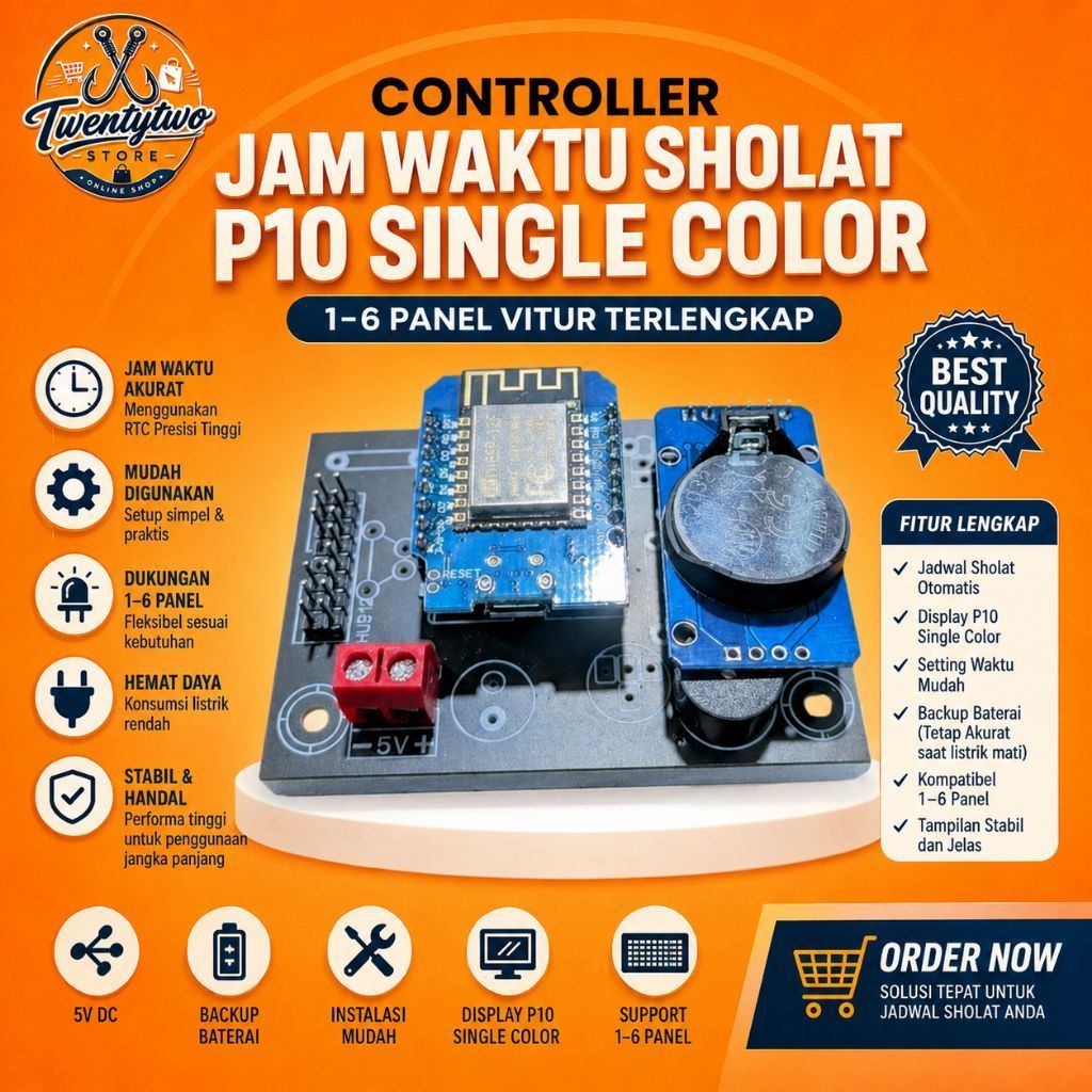 Controller JWS 1-6 Panel P10 / Controller Jam waktu sholat / Controller Jam Digital