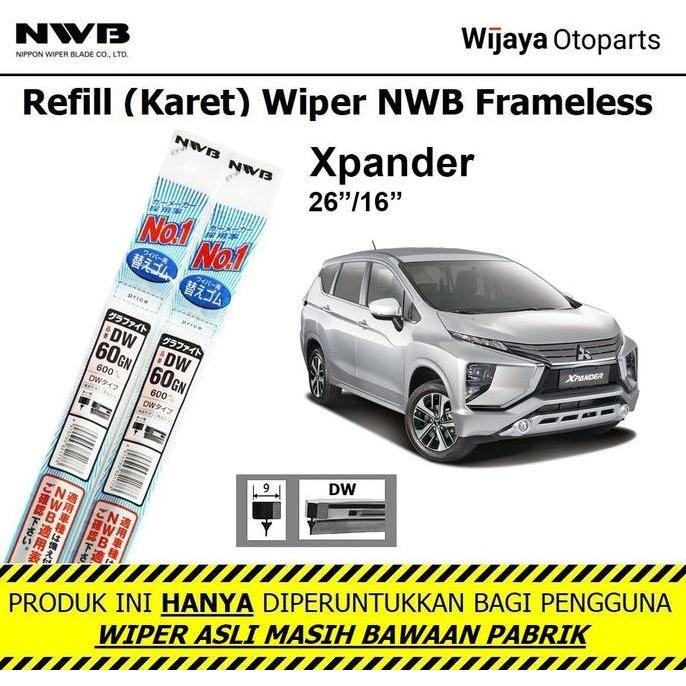 Refill Karet Wiper Xpander Nwb Japan Ukuran 26"&16"