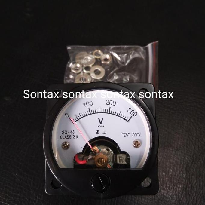 PANEL VU METER V VOLT AC DC 0 300V 300 V ANALOG VOLTMETER BULAT STX79