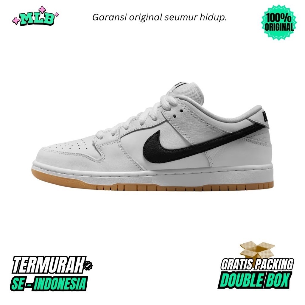 Sepatu SB Dunk Low Pro White Black