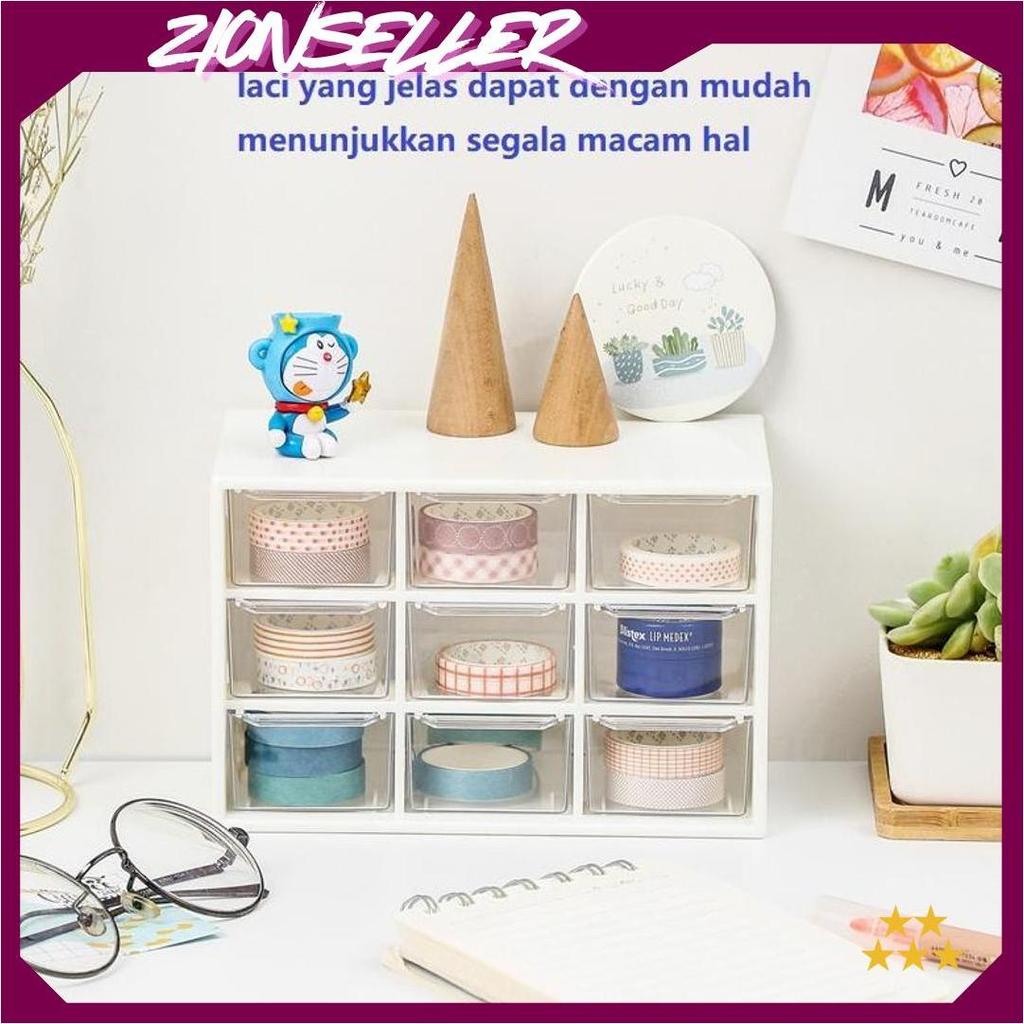 9 Laci Mini Rak Mini Kotak Aksesoris Kotak Laci Mini Container rak kecil aesthetic Laci Kecil dengan