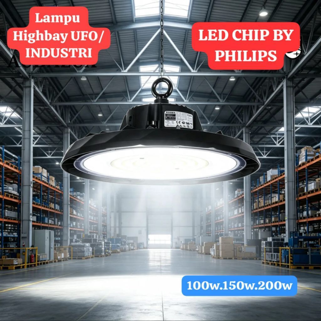 LAMPU HIGH BAY 100W 150w 200W AUDALUX LED UFO LAMPU INDUSTRI