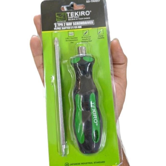 Tekiro Obeng TPR Dua Arah / Obeng TPR Bolak Balik / Two Way TPR Srewdriver