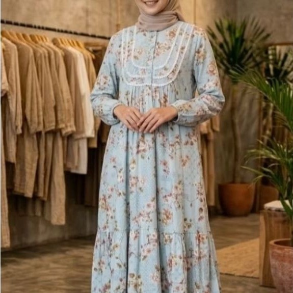 GAMIS BUNGA RAYON PREMIUM ORI BWI 188 BY BUANA
