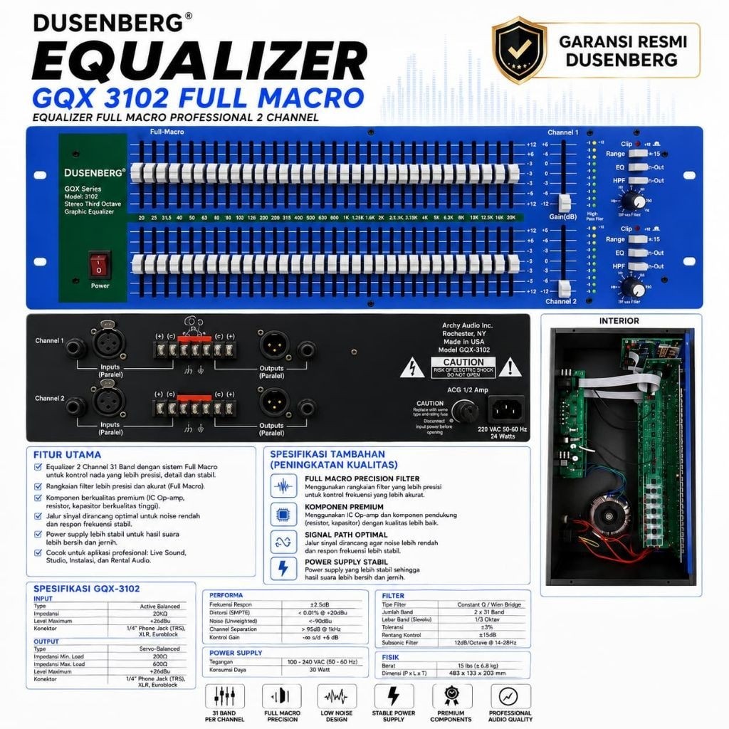 EQUALIZER DUSENBERG GQX 3102/ Equalizer Dusenberg Gqx 3102/ equalizer dusenberg gqx 3102