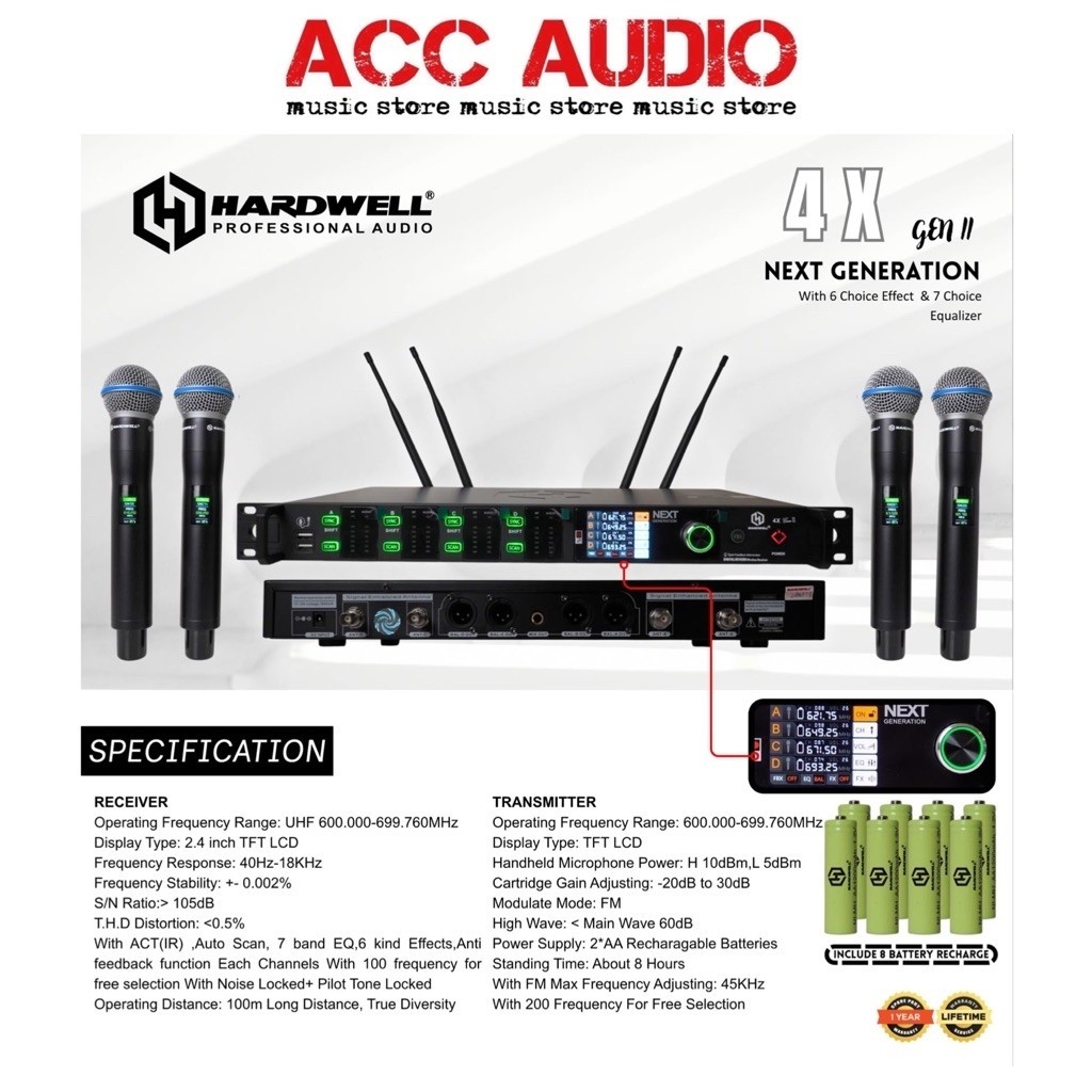Mic Wireless HARDWELL 4X GEN 2 Original
