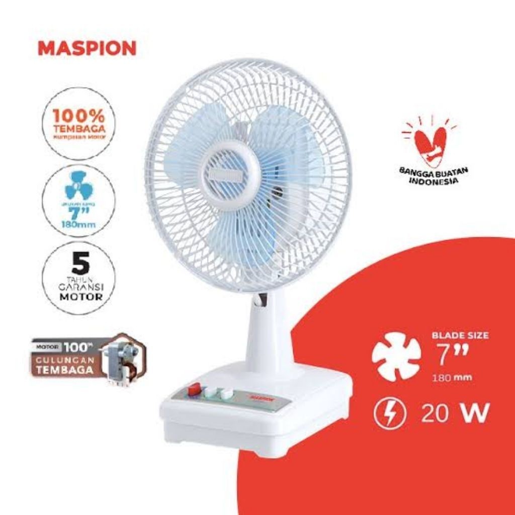 Kipas Angin Meja Maspion F 18 DA Desk Fan Maspion F18DA Kipas Angin 7 Inch Maspion F-18 DA