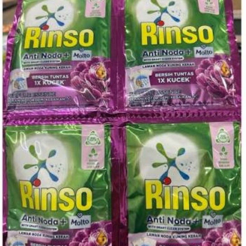 Rinso Molto Cair ungu Sachet 1 Renceng Isi 12pcs Membersihkan Pakaian Cairan Pembersih