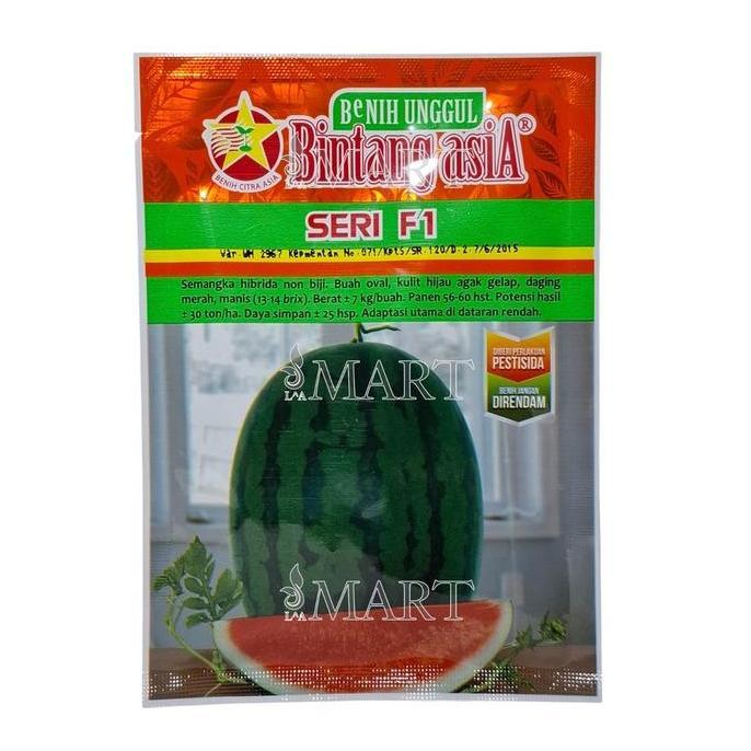 Benih Semangka Non Biji Seri F1 Isi 20 Gr Cap Bintang Asia