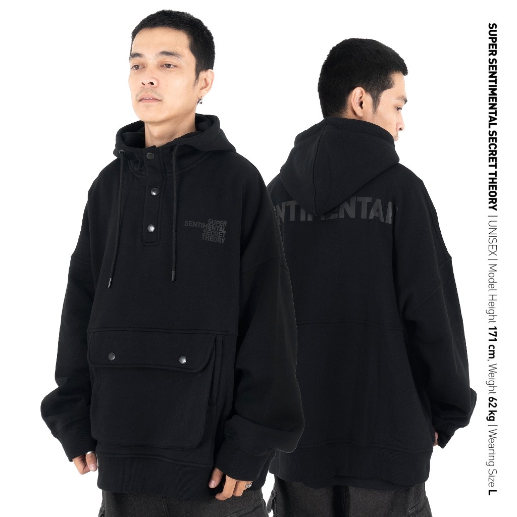 SSST Crag Cagoule Hoodie Oversize Hitam