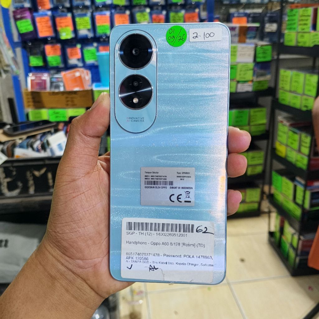 OPPO A60 RAM 8/128 HP SEKEN ORIGINAL SIAP PAKAI