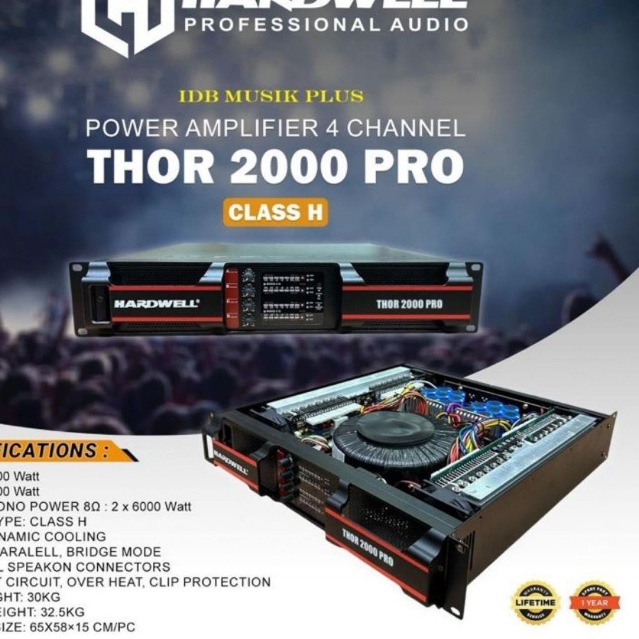 POWER AMPLIFIER HARDWELL THOR 2000 PRO / THOR2000 PRO / THOR 2000PRO 4 X 2000 WATT CLASS H ORIGINAL