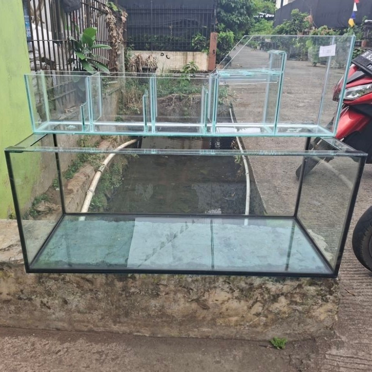 AQUARIUM KACA UKURAN 100x40x40cm SET TOP FILTER CHINESS STYLE