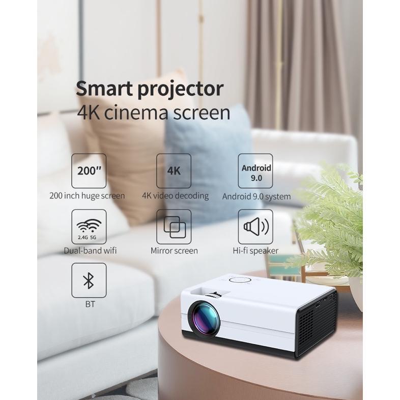 PROJECTOR MINI T01A ANDROID 9 SCREEN MIRRORING WIFI BLUETOOTH 2000 LUMENS | PROYEKTOR KONEK HP | MIN
