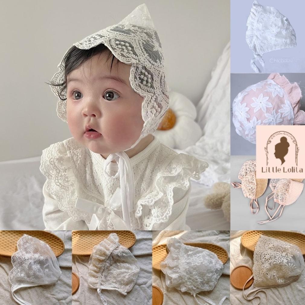NEW Topi Bonnet Bayi - Topi noni belanda renda lace anak perempuan