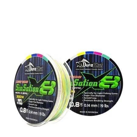 Duraking Senar PE Sinsation x8 100m 150m 300m Micro 8 Braid 0.4-0.8mm 13-19 lbs - 150 M - PE 0.4