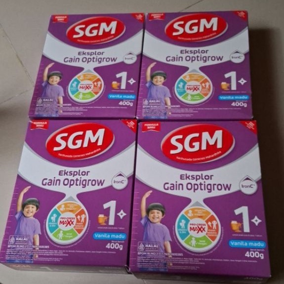 Susu Formula SGM Gain Optigrow 1+ 400g dengan Formula Tinggi Kalori