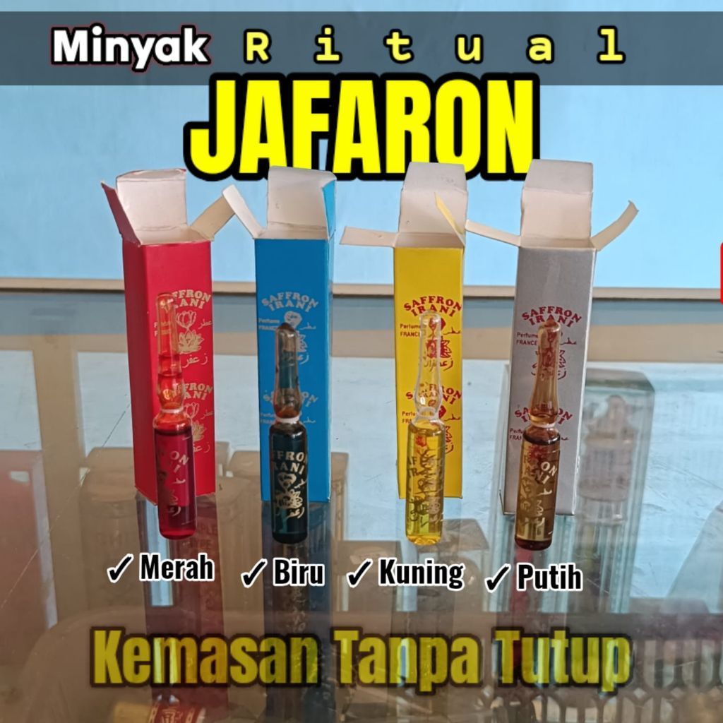 Minyak Jafaron zafaron merah putih kuning biru kemasan original tanpa tutup