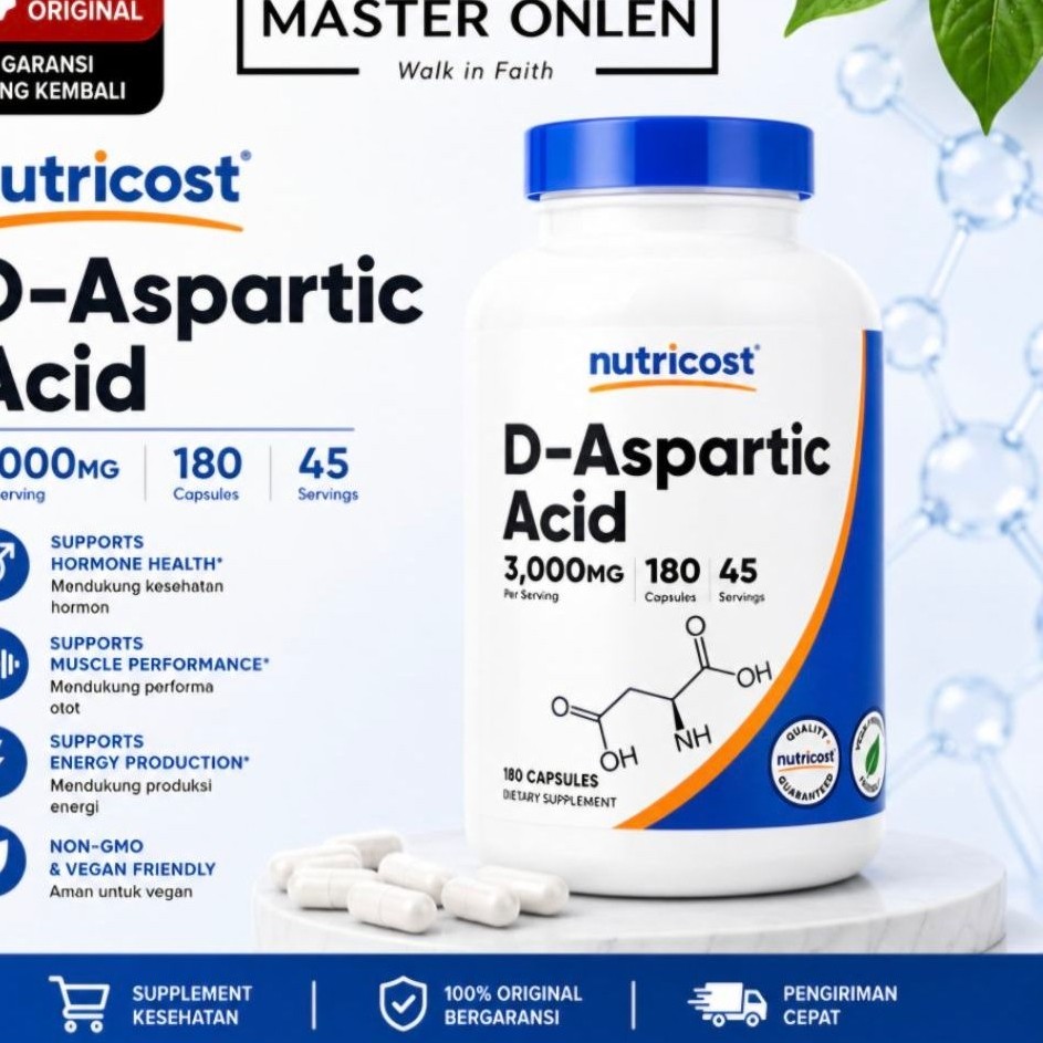 Nutricost D-Aspartic Acid 3000 mg 180 Capsules