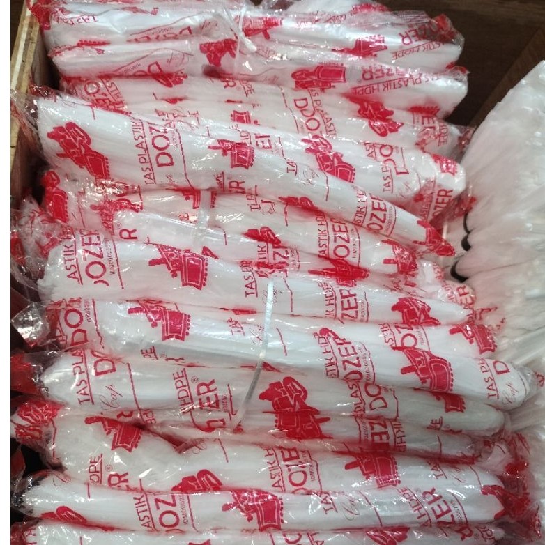 kantong kresek dozer merah kresek bening