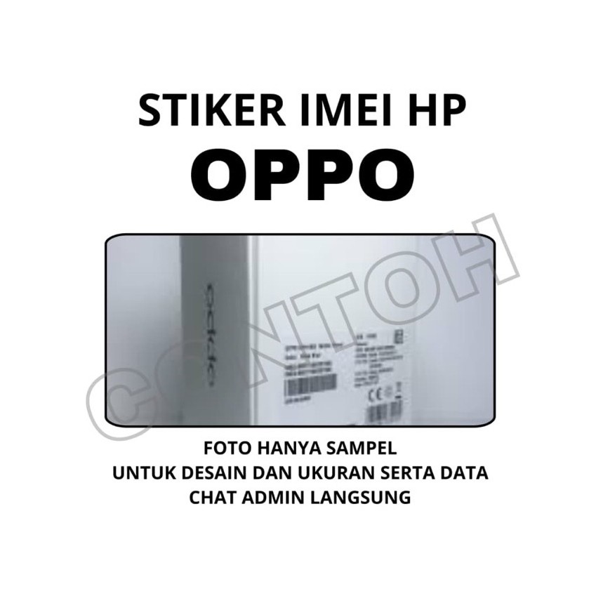 STIKER IMEI KOTAK HP OPPO MURAH