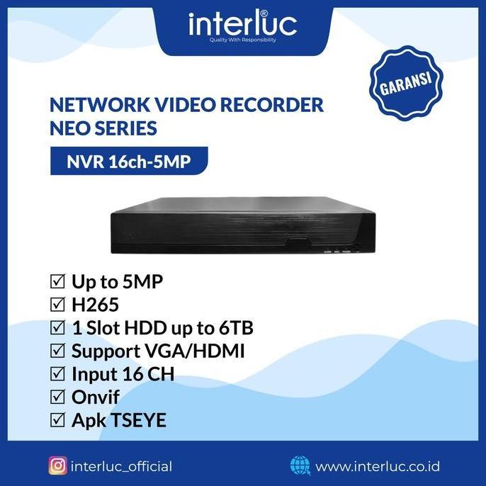 Espio - Nvr 16 Channel Interluc 5Mp Egn-45216F - Nvr 16Ch Ip Cam - Nvr 16Port