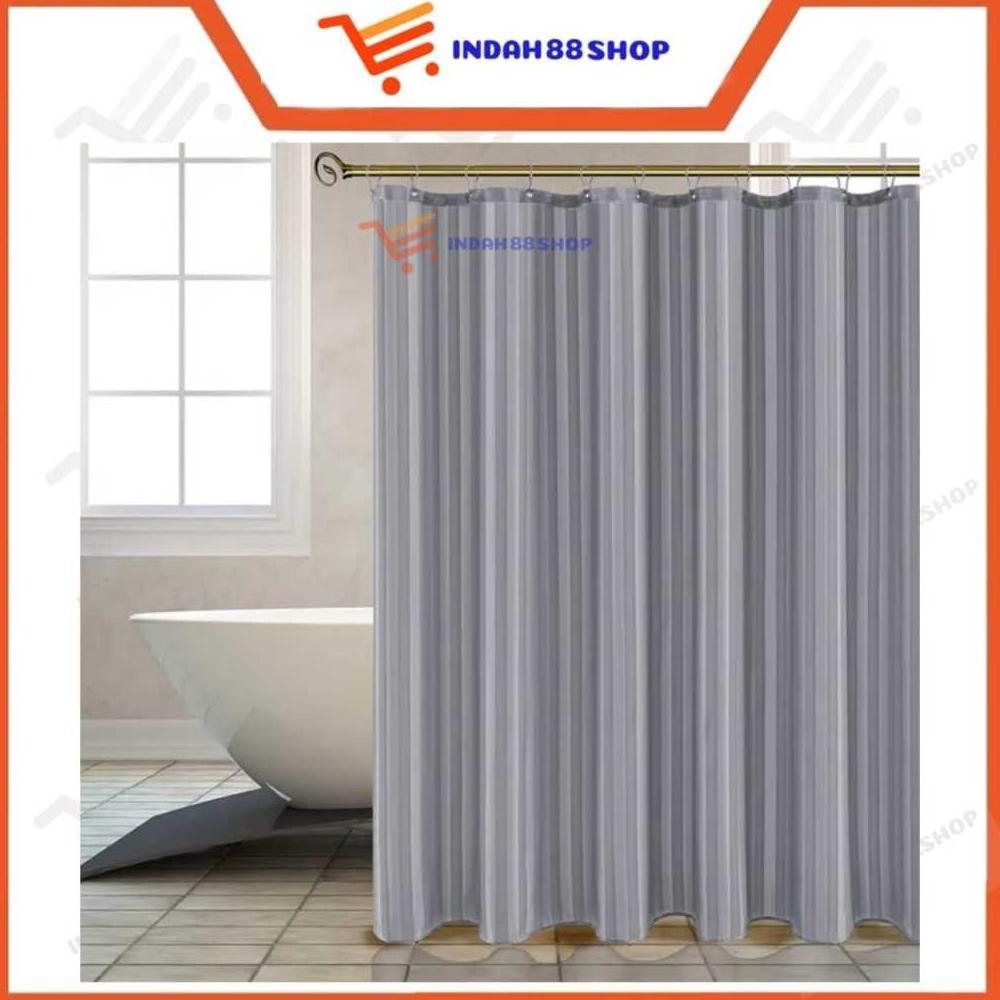 Tirai Shower Kain Polyester / Shower Curtain Tebal Waterproof Diskon