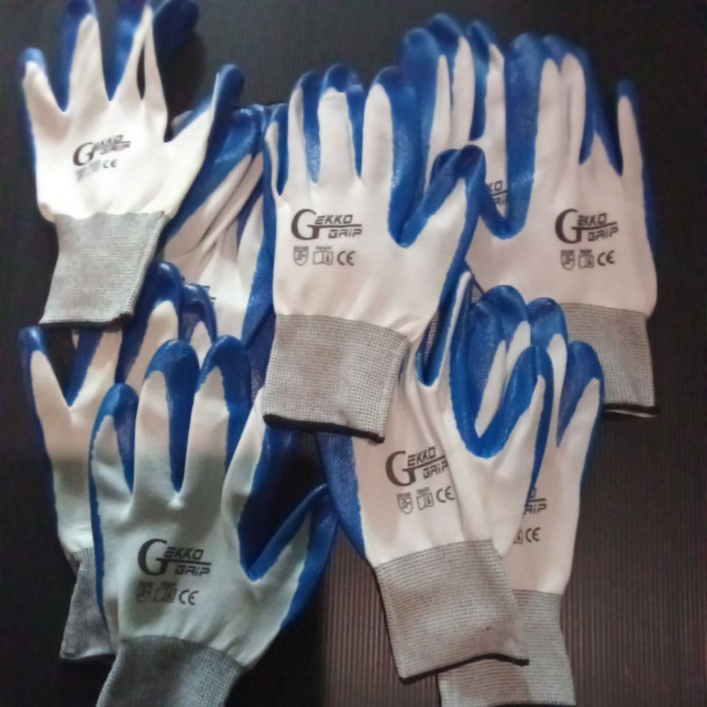 Sarung tangan safety GEKKO GRIP berlapis LATEX premium EN388 EN420