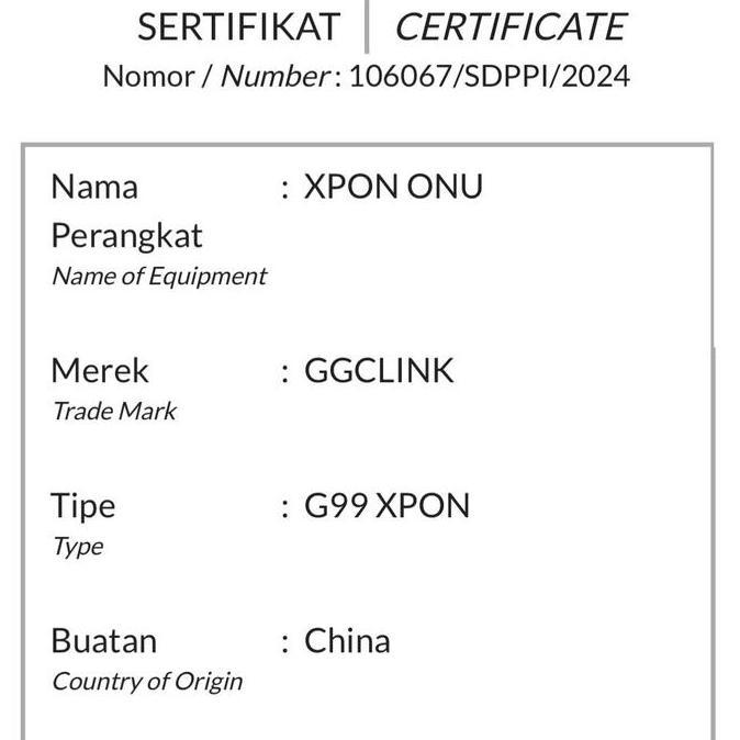 ONT XPON GGCLink G99 XPON New Baru EPON GPON ONU Bukan  F663NV3A
