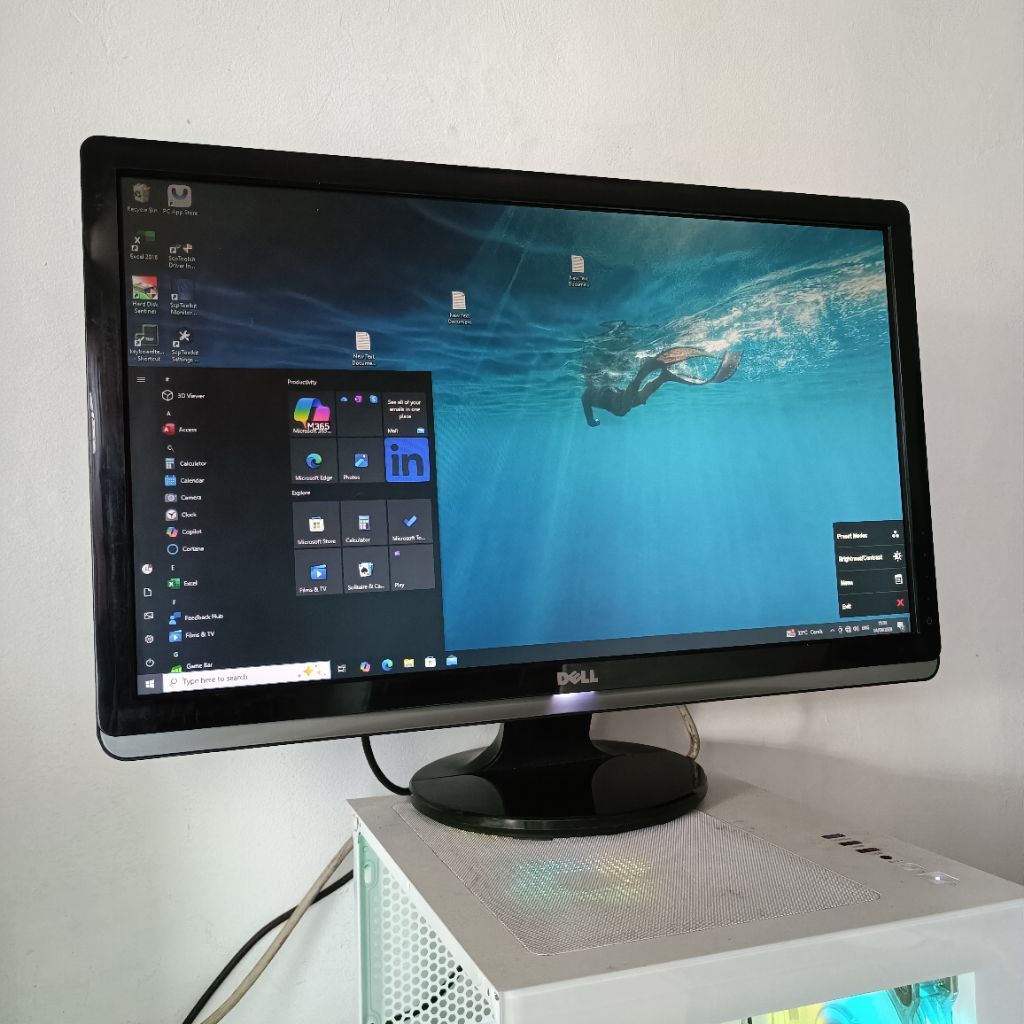 Monitor 24 Inch Wide Merk Random Full HD Bekas Original Siap PakaiI