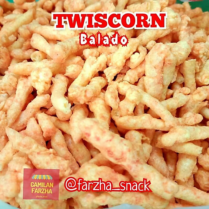CAMILAN TWISTCORN BALADO BBQ 250GR / SNACK KILOAN / CAMILAN KILOAN /CEMILAN KILOAN /JAJANAN KILOAN