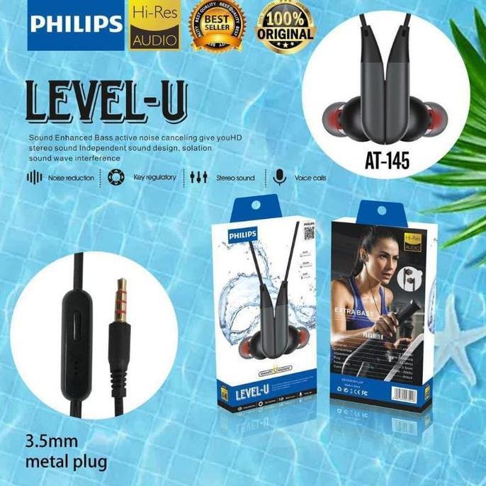 Promo Hf Handsfree Headset JBL & PHILIPS AT-145 Level U Super Bass Diskon
