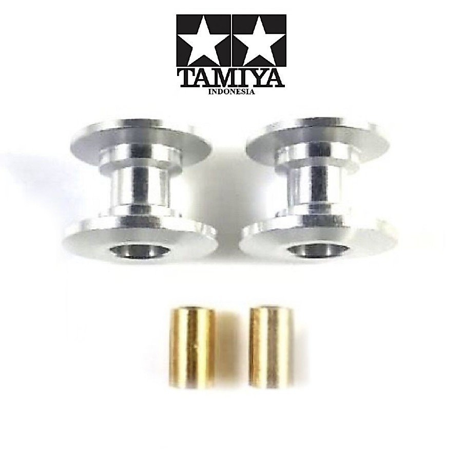 Rep Tamiya 95231 Roller Double Aluminium 12-13mm Silver - Tanpa Bering