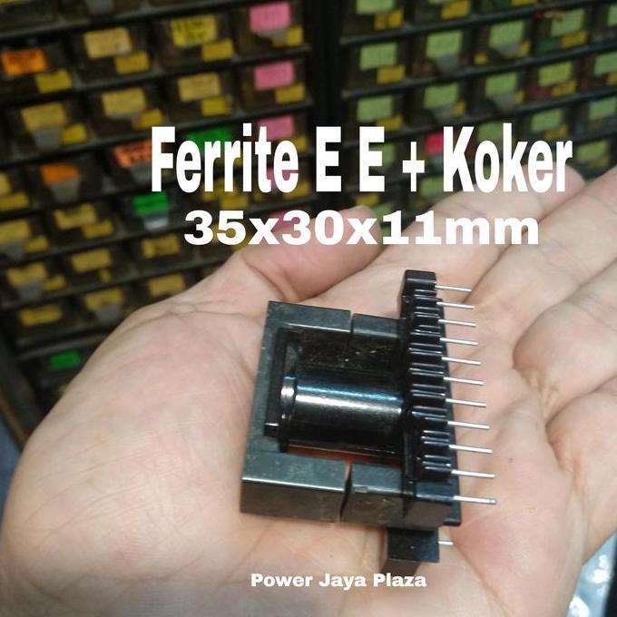FERIT E E CORES 35X30X11MM + KOKER / BOBIN FERRITE TRAFO GAP 35MM PJP79