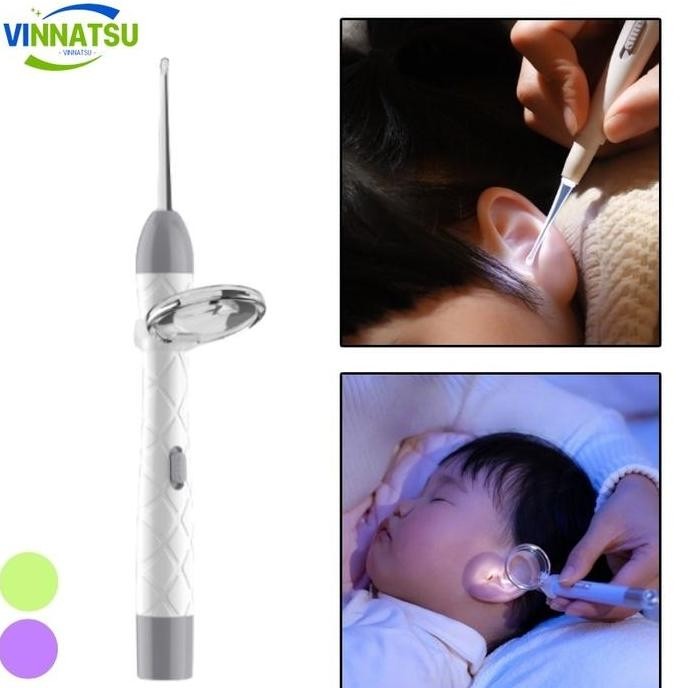 RAFENU Vinnatsu Sendok Pembersih Telinga Bayi/ Pick Telinga LED /LED Rechargeable/nyaman/aman/Alat P