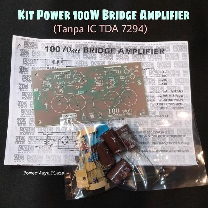 KIT POWER 100W BRIDGE AMPLIFIER PCB FIBRE GLASS TANPA IC TDA7294 PJP79