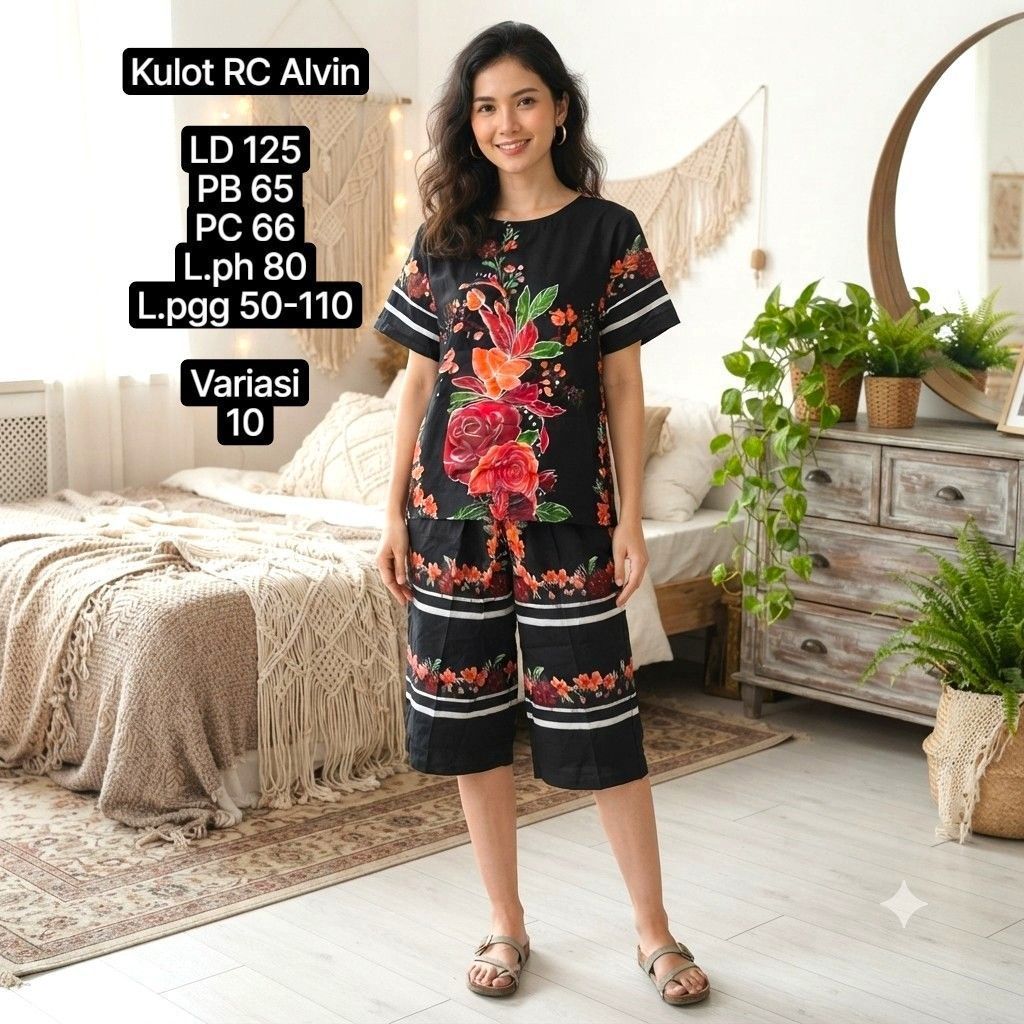 Setelan Piyama Kulot Jumbo Dari Batik Alvin (KT RC)